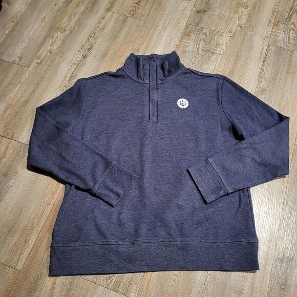 Gulf Shores Florida Trident Logo Quarter Zip Pullover Sweatshirt Mens Size Large - Picture 1 of 5